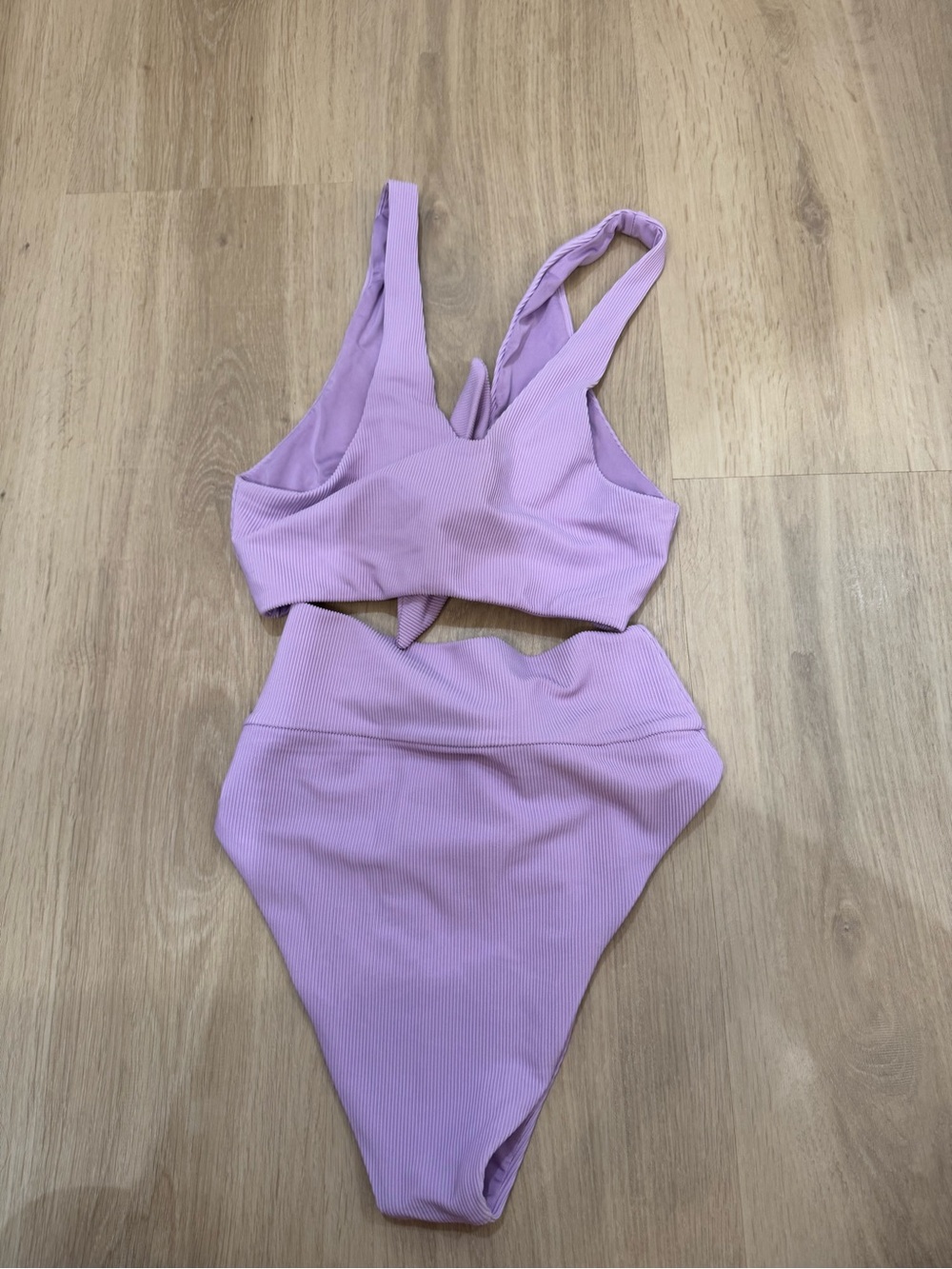 Beach Riot Lilac Knot-Front Ribbed Bikini Set - Picture 4 of 4